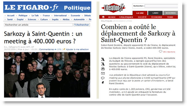 Le Figaro - Libération - Meeting de Sarkozy