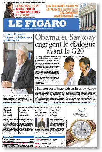 Le Figaro - Sarkozy et Obama