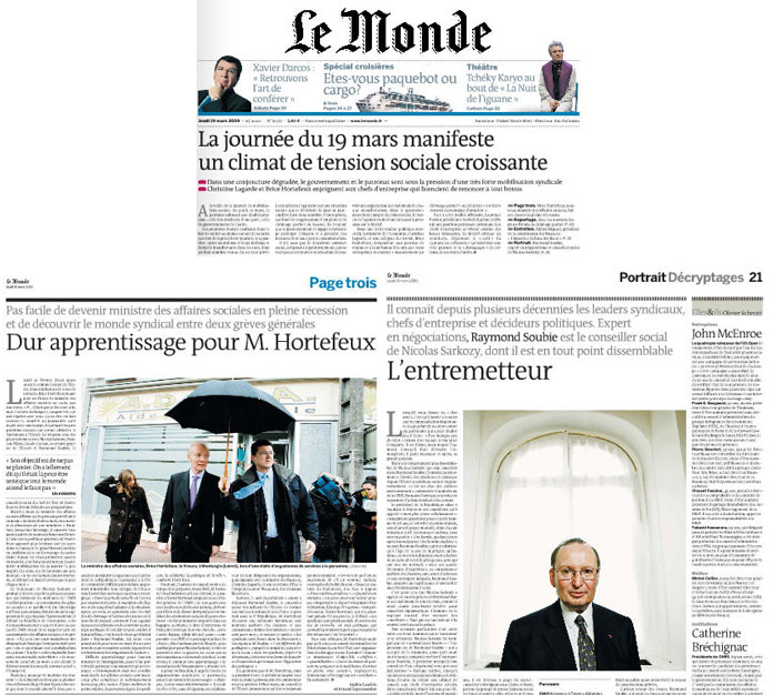 Le Monde du 19 mars 2009