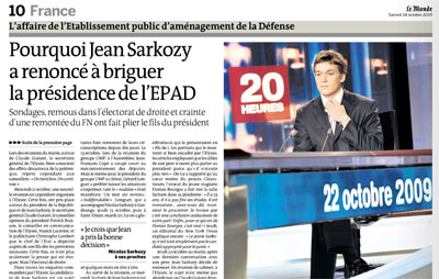 Jean Sarkozy dans Le Monde