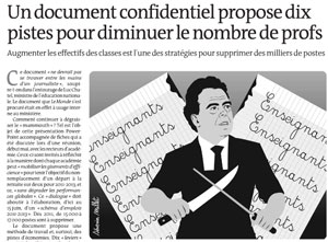 Suppressions de postes - Le Monde