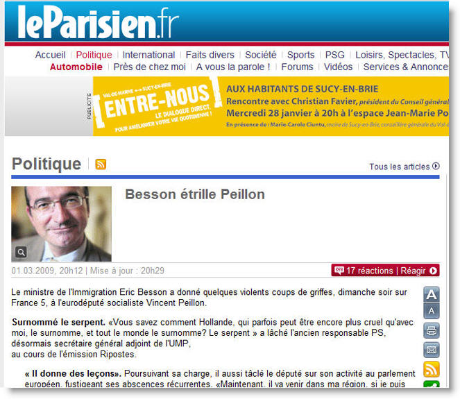 Le Parisien - Besson et Mariton
