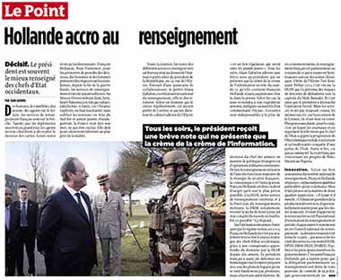 Hollande accro au renseignement - Le Point