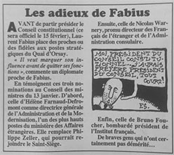 Les adieux de Fabius