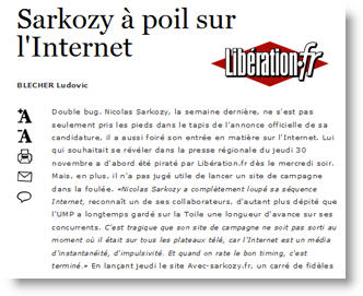 Sarkozy et le web