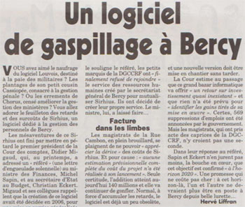 Logiciel Gaspillage Bercy Canard enchaîné