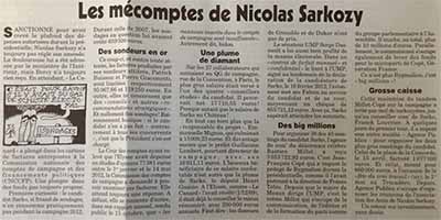 Les mécomptes de Sarkozy (Canard enchaîné)