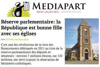 Mediapart église réserve parlementaire