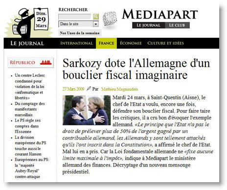 Mediapart - Sarkozy et le bouclier fiscal