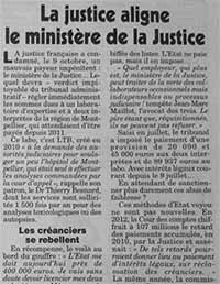 Condamnation du ministère de la justice