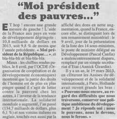 Moi président des pauvres - Le Canard enchaîné