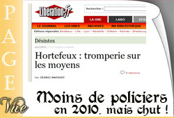 Moins de policiers 2010