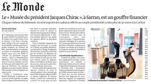 Musée Chirac dans Le Monde