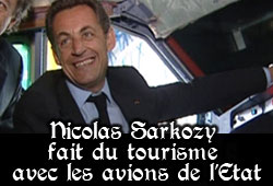 Nicolas Sarkozy en avion