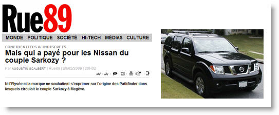Sarkozy en 4x4 Nissan