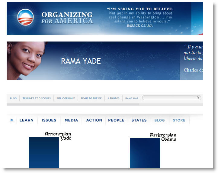 Obama et Yade - Sites web
