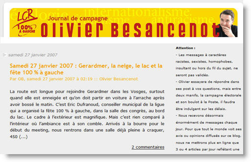 Olivier Besancenot, le site
