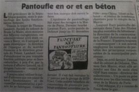 Pantoufle en or et en béton