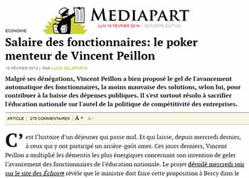 Peillon et le gel du salaire des fonctionnaires