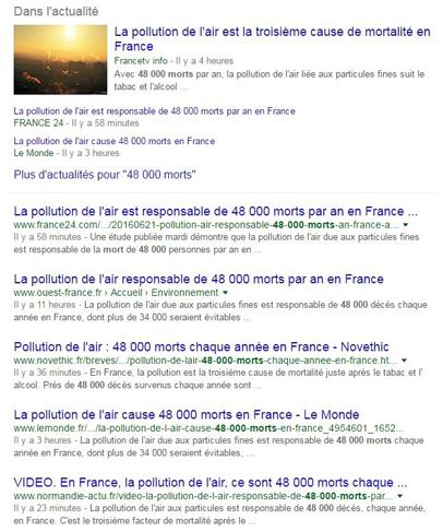 Pollution de l'air,  48 000 morts