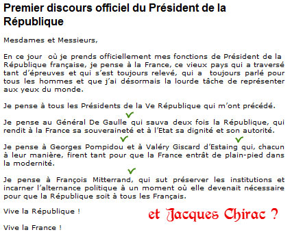 Premier discours de Sarkozy