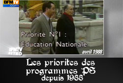 Programmes des candidats PS depuis 1988