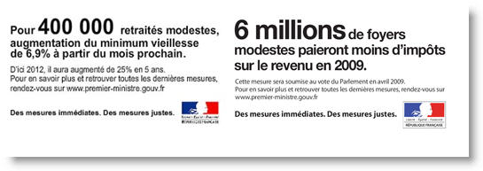 Publicité du gouvernement dans la presse