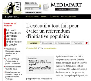 Référendum d'initiative populaire - Mediapart