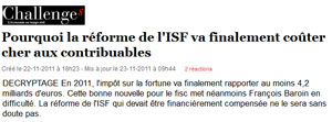 Coût de la réforme de l'ISF