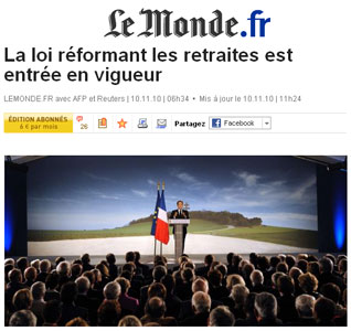 Retraites, le Monde