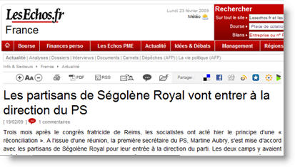 Royal dans les Echos