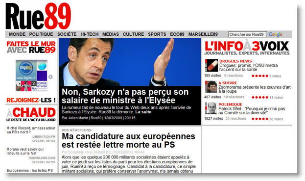 Rue89 - Salaire de Sarkozy