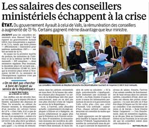 Salaire conseiller ministériel - Le Parisien