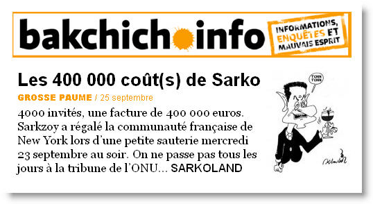 Sakrozy et les 400 000 euros