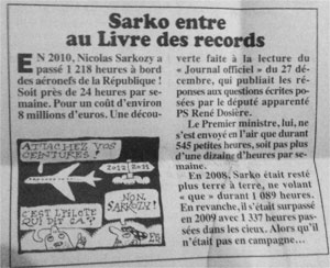 Sarkozy entre dans le livre des records