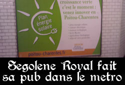 Ségolène Royal, publicité dans le métro