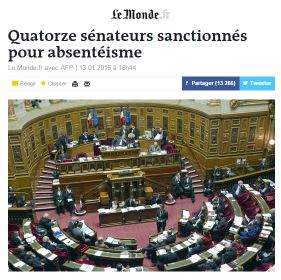 Absentéisme des sénateurs