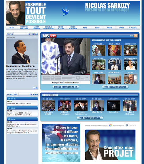 Site web : Sarkozy.fr