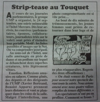 Strip-tease au Touquet, Le Canard enchaîné