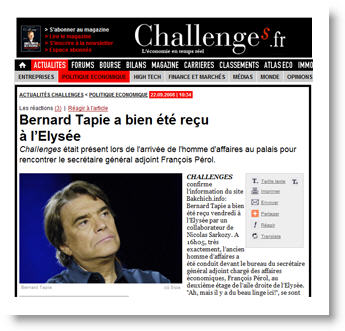 Tapie à l'Elysée - Challenges