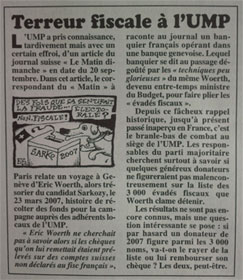 Terreur fiscale à l'UMP