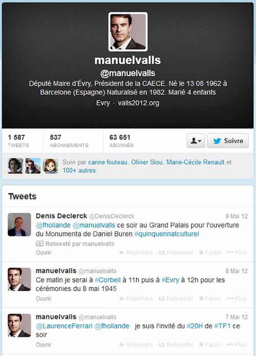 Twitter de Manuel Valls