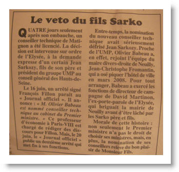 Jean Sarkozy - Le Canard Enchaîné