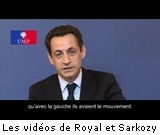 Les vidéos de Royal et Sarkozy