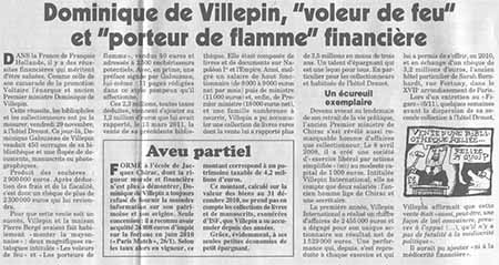 Villepin, enchères Canard enchaîné