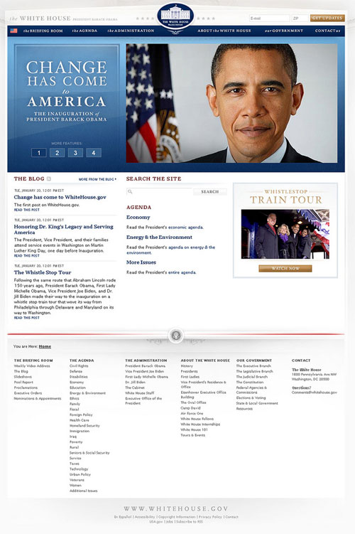 White house - Site web Obama